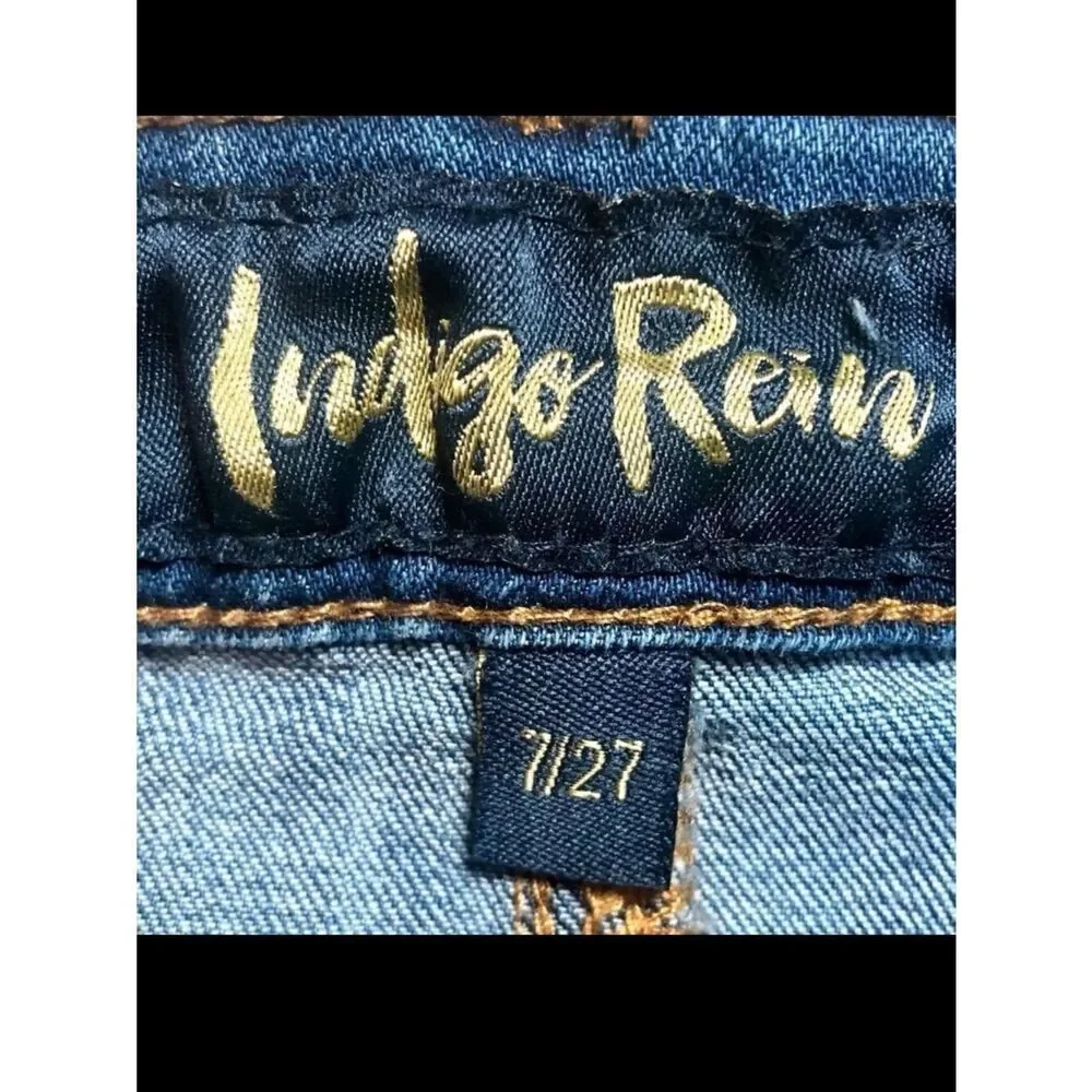 Indigo Rein Blue Button Front Denim Mini Skirt Women’s 7/27 (Juniors)